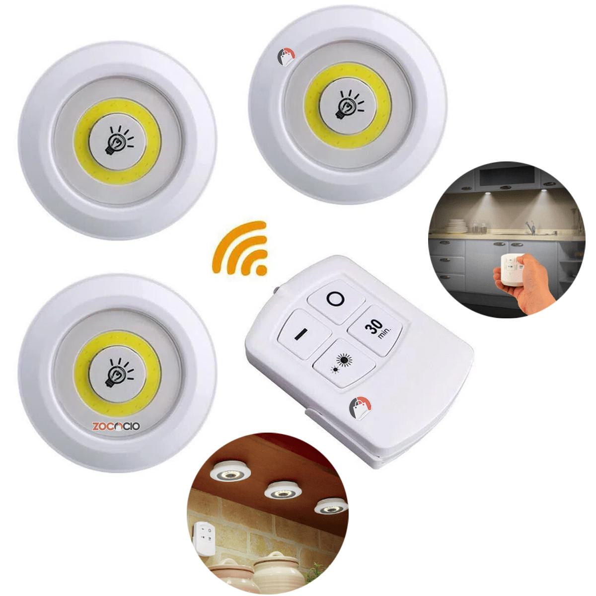 set 3 luces inalambricas con control