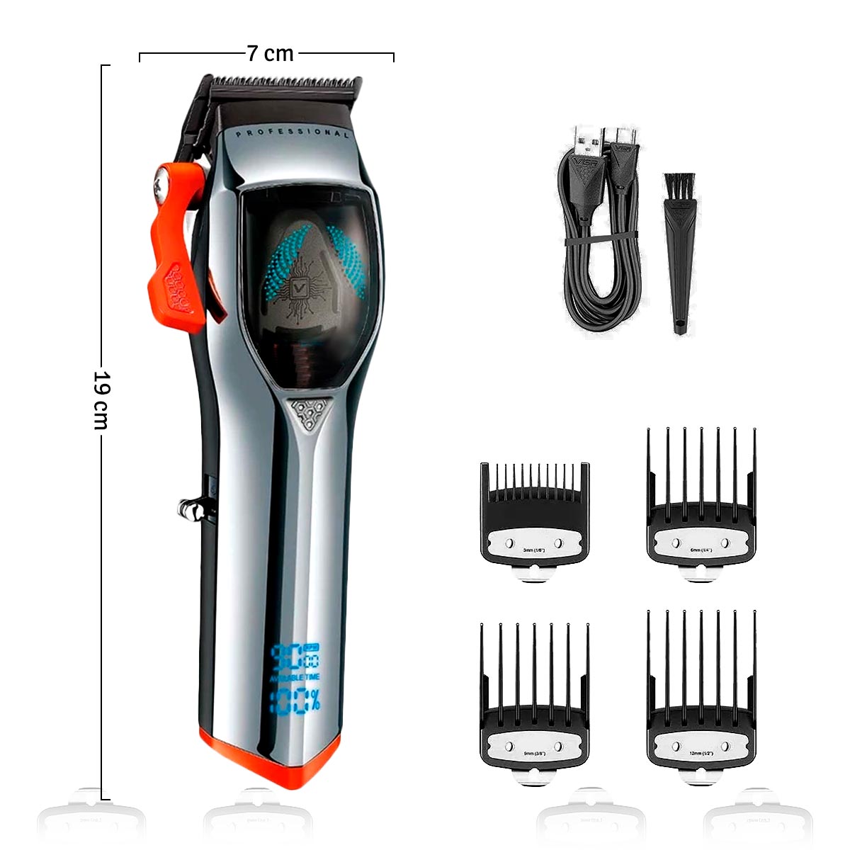 1724690596Máquina Motilar Profesional Barbería Inalámbrica Pantalla LED V-647 3