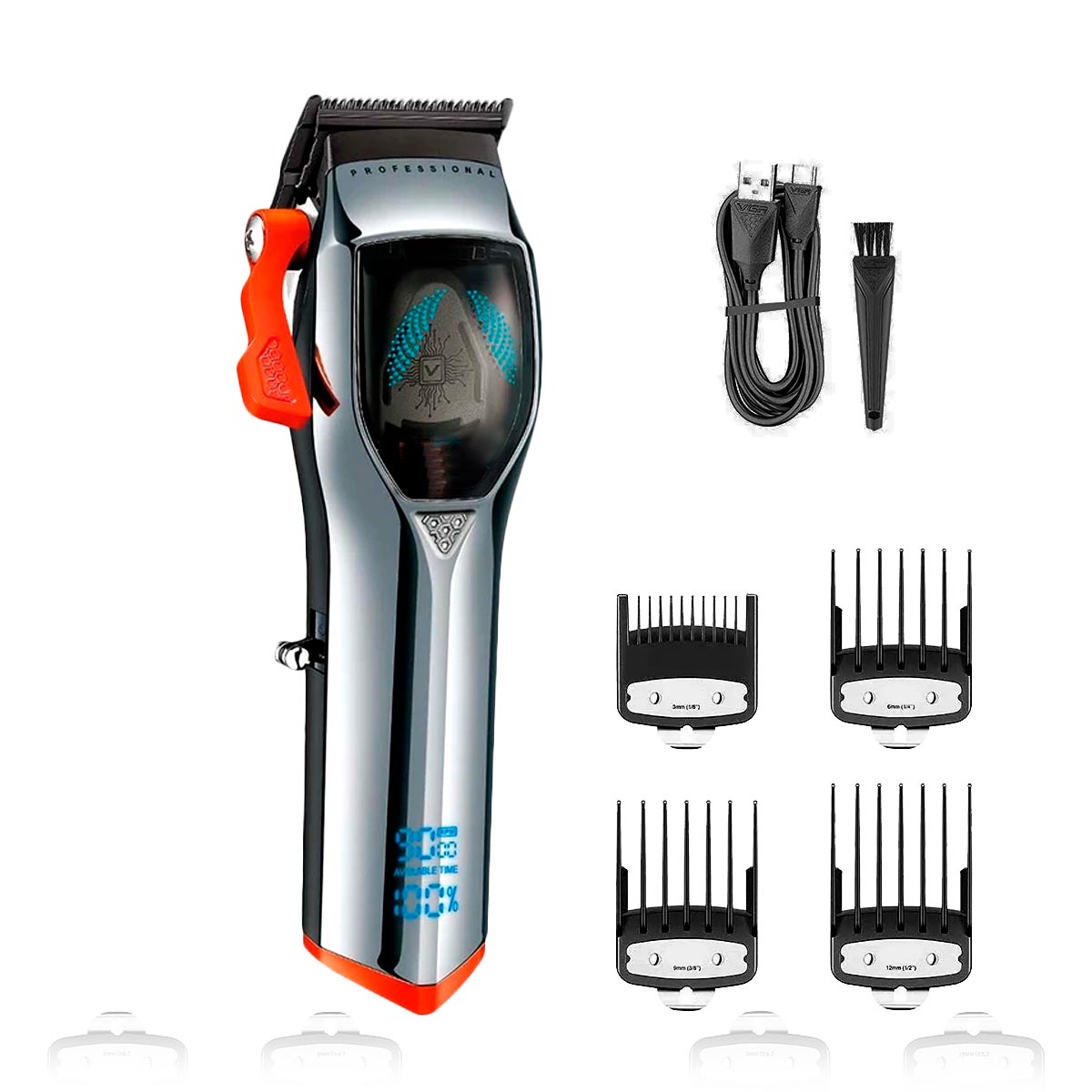 1724690596Máquina Motilar Profesional Barbería Inalámbrica Pantalla LED V-647 6