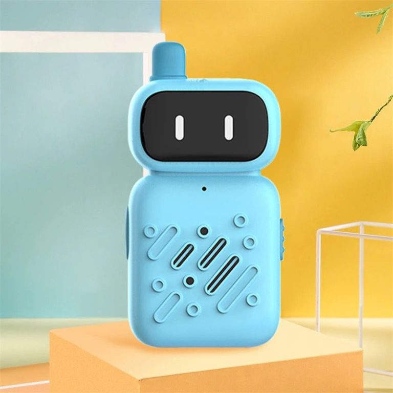 Walkie Talkies Recargables Para Niños – Pack De 2 – Alcance 1 Km – USB – Amarillo Y Azul – Edad 3-12 Años