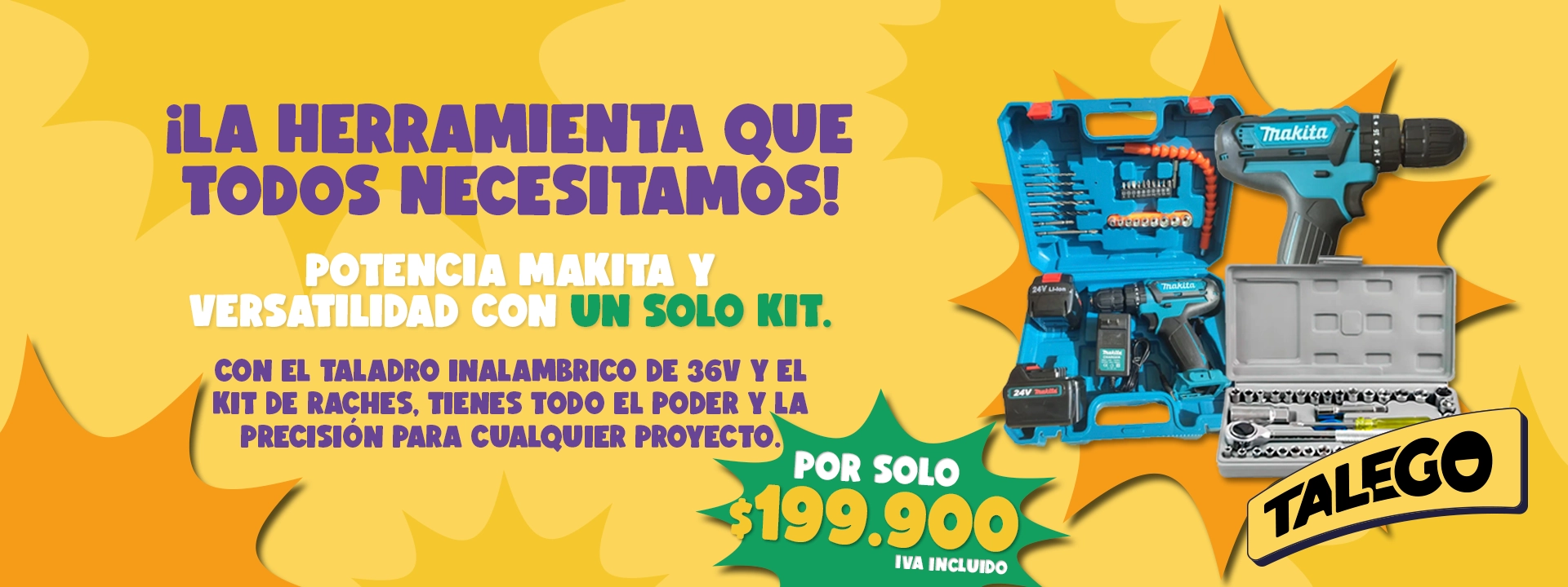 Kit de taladro makita 36v