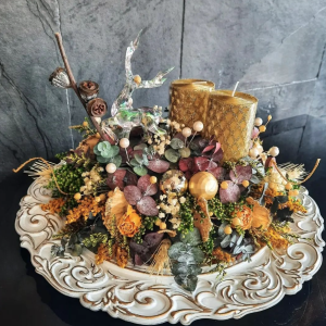 Centro De Mesa Navidad White