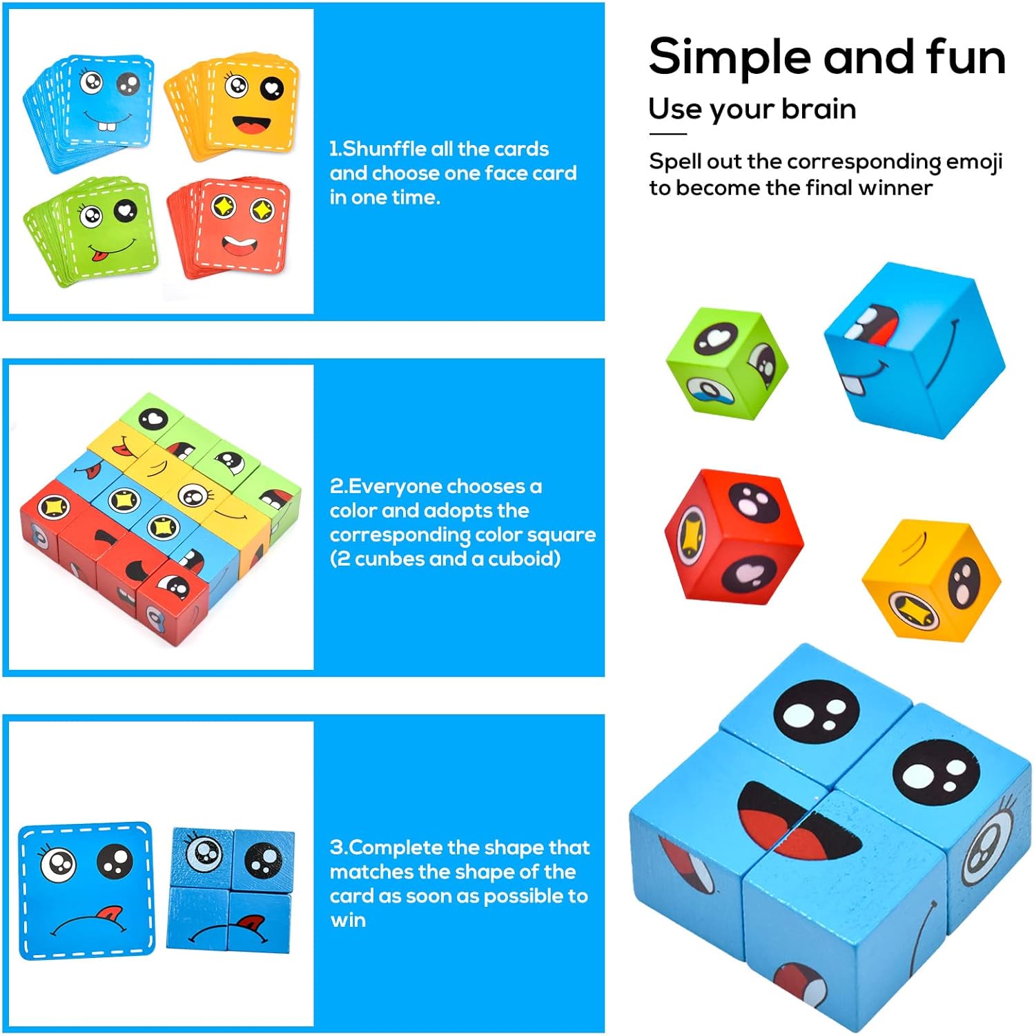 Juego Verde Cubos De Emociones Montessori - Imagen 4