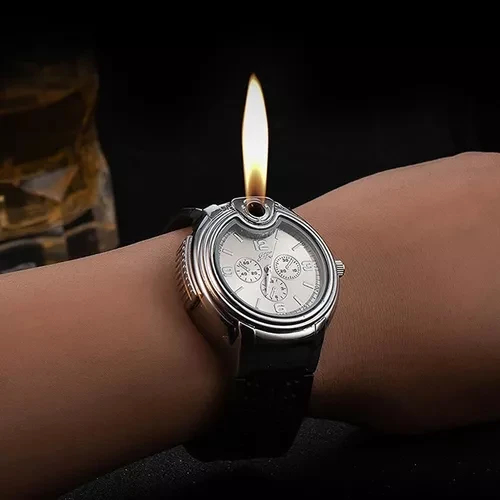 Reloj Con Encendedor Briket De Llama Gas - Imagen 1