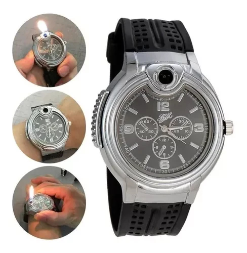 Reloj Con Encendedor Briket De Llama Gas - Imagen 4