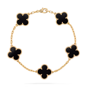 Pulsera Van Cleef Baño En Oro 18k Caja