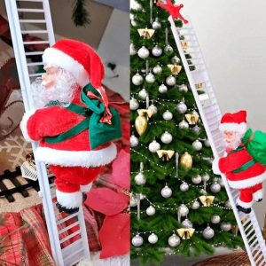 Navidad Papa Noel Escalera Sube Y B
