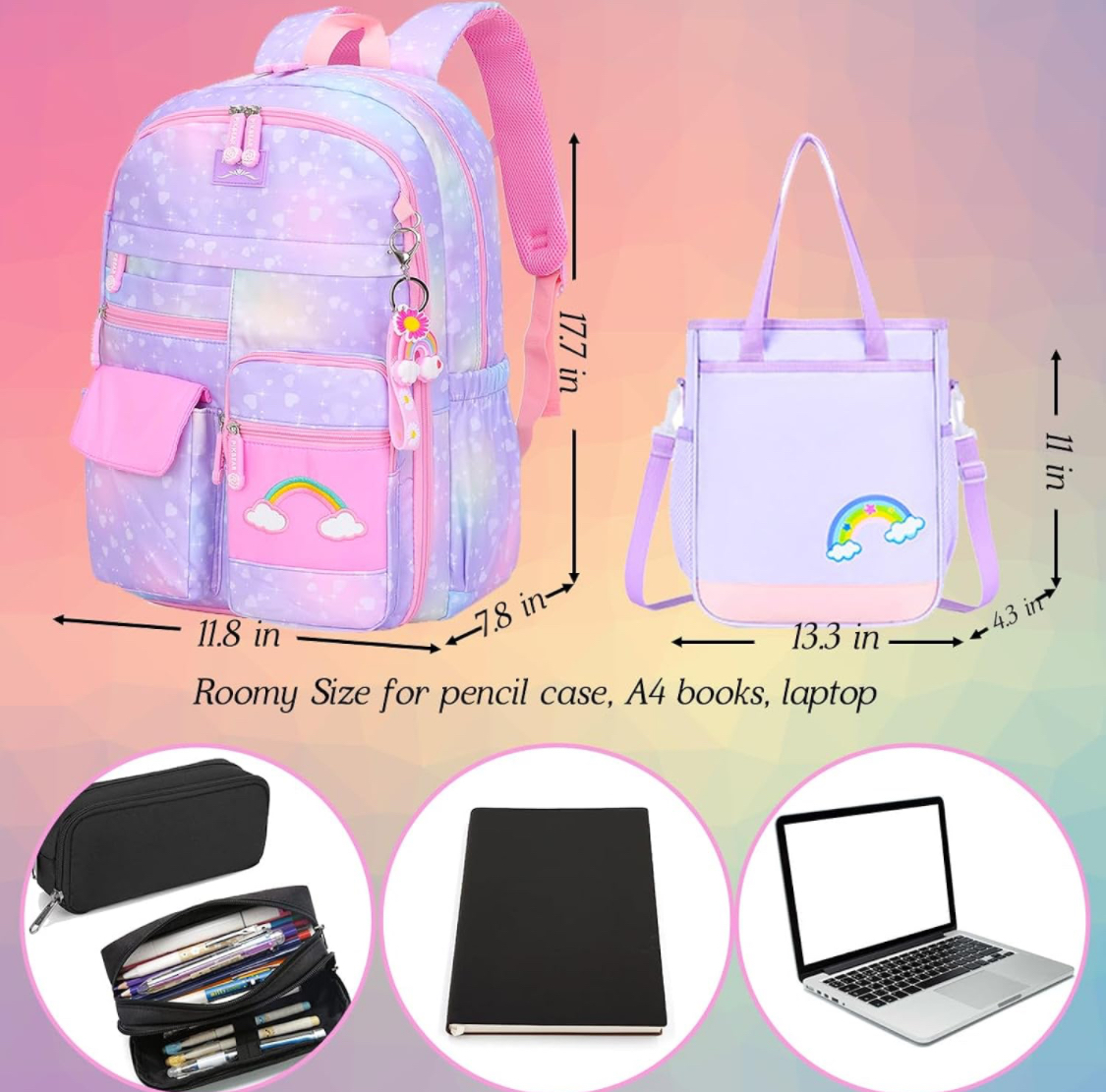 Morral Escolar Para Nina Con Lonchera - Imagen 3