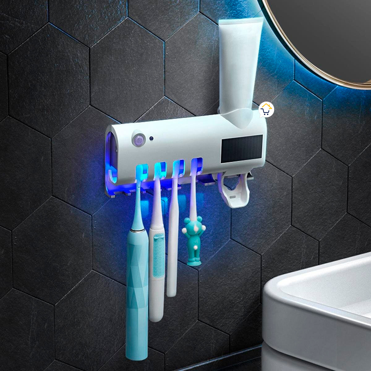 17023883271702388327Soporte Cepillos Esterilizador UV Dispensador Crema Dental ECUV 1