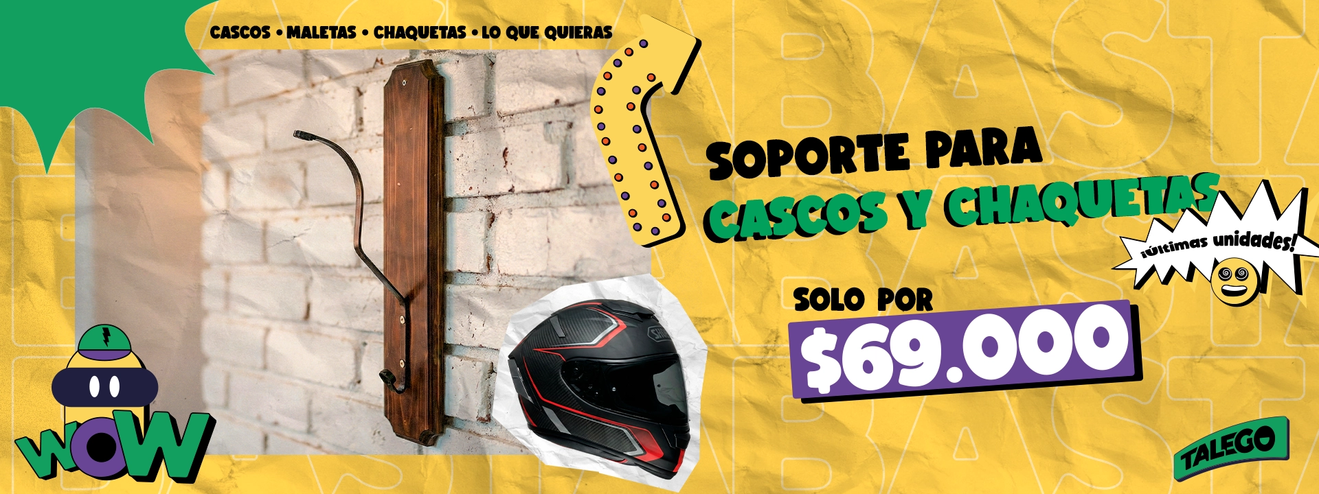 Soporte para cascos y chaquetas