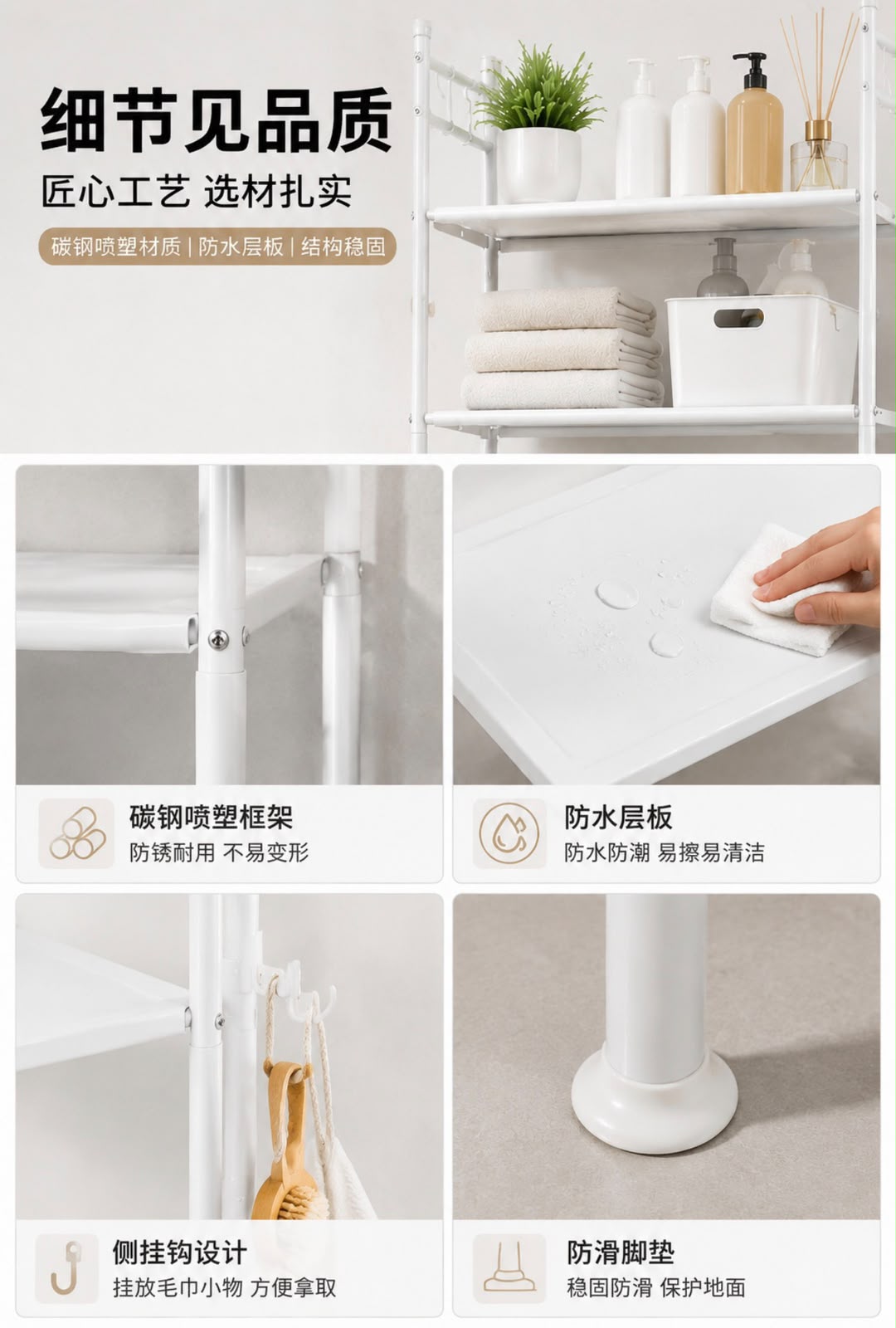 Estante Organizador de Baño 3 Niveles Sobre Sanitario - Imagen 5